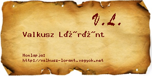Valkusz Lóránt névjegykártya