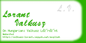 lorant valkusz business card